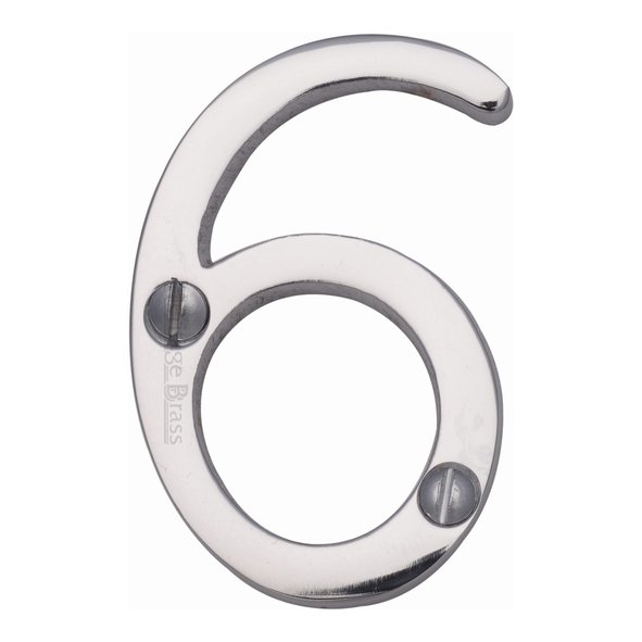 C1567 6/9-PC • 51mm • Polished Chrome • Heritage Brass Face Fixing Numeral 6/9